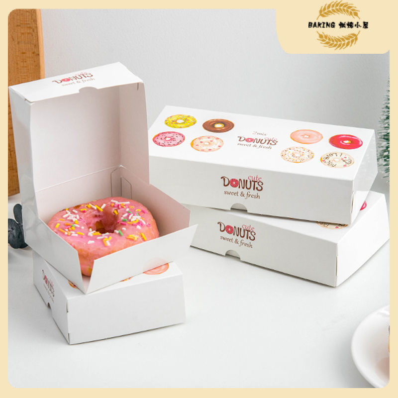 50 Sets Donut Packaging Box Single Compartment Two Compartments ...