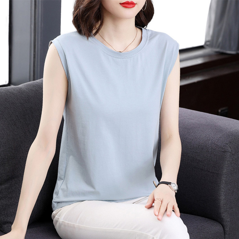Buy 2024 Plus Size Women's Solid Color Top Summer Solid Color ...