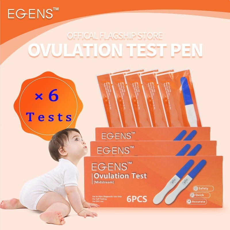EGENS 6 pcs Ovulation Test Midstream Diagnostic Kit for LH OPK Pen