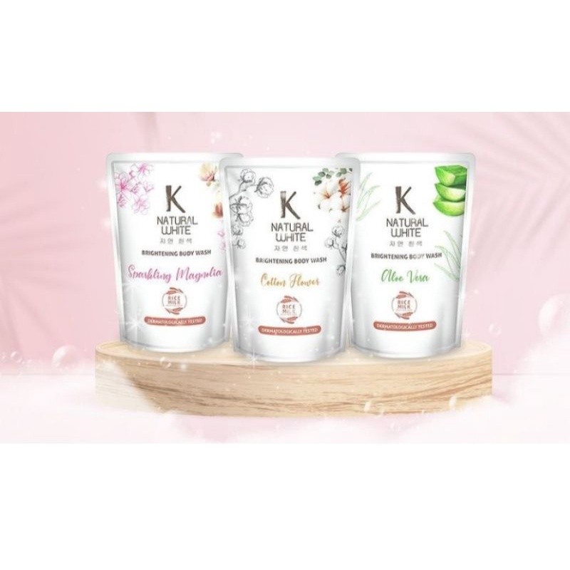 K Natural White Body Wash Refill 400ML / Merah Jingga Official - Gambar 4