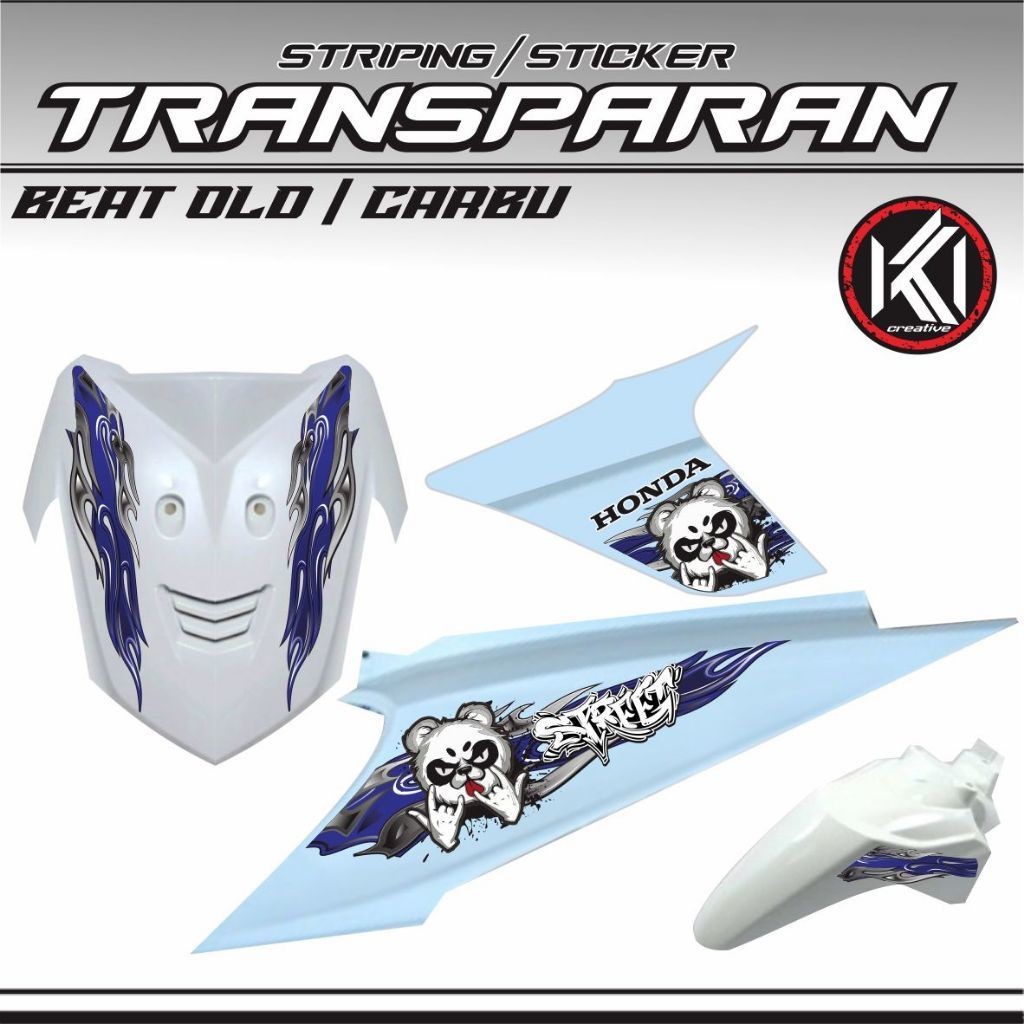 TRANSPARENT STRIPING STICKER TRANSPARENT MOTORCYCLE VARIATION SIMPLE ...