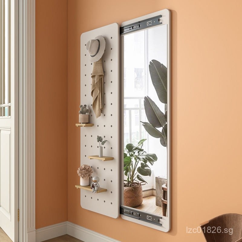 Full Body Wall-Mounted Hidden Push-Pull Entryway Mirror, Can Be Covered ...