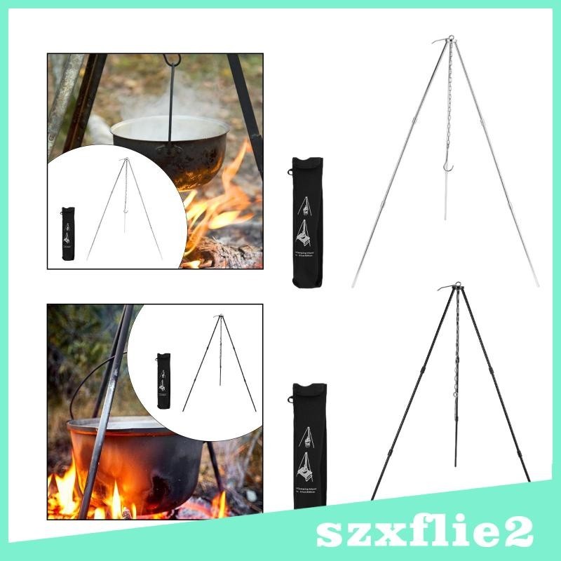 [Szxflie2] Camping Tripod Campfire Cooking Accessories Camping Gear