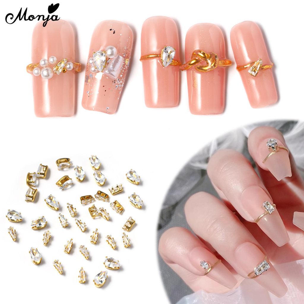 Monja Nail Art Rhinestones 3d Stiletto Ballerina Alloy Nail Charms Gems 