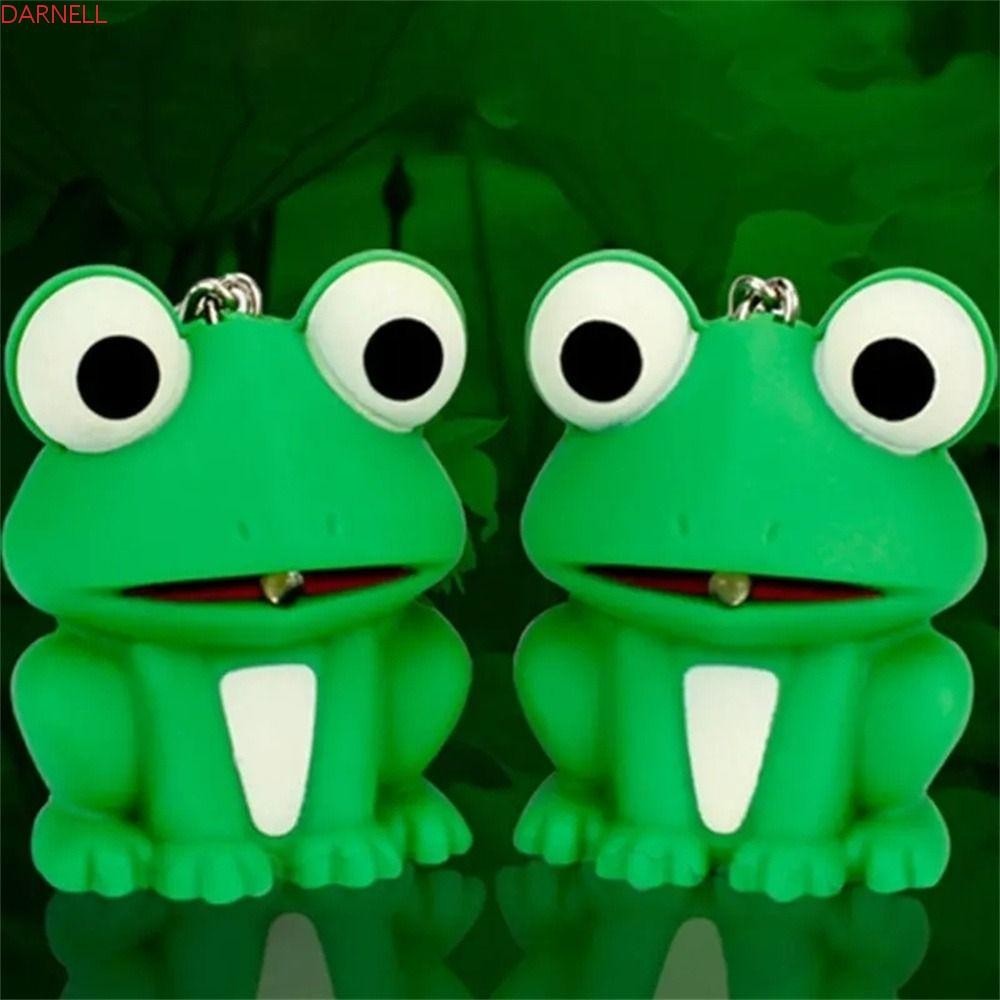 DARNELL Light Sound Keychains, LED Light Lovely Animal Green Frog Key ...