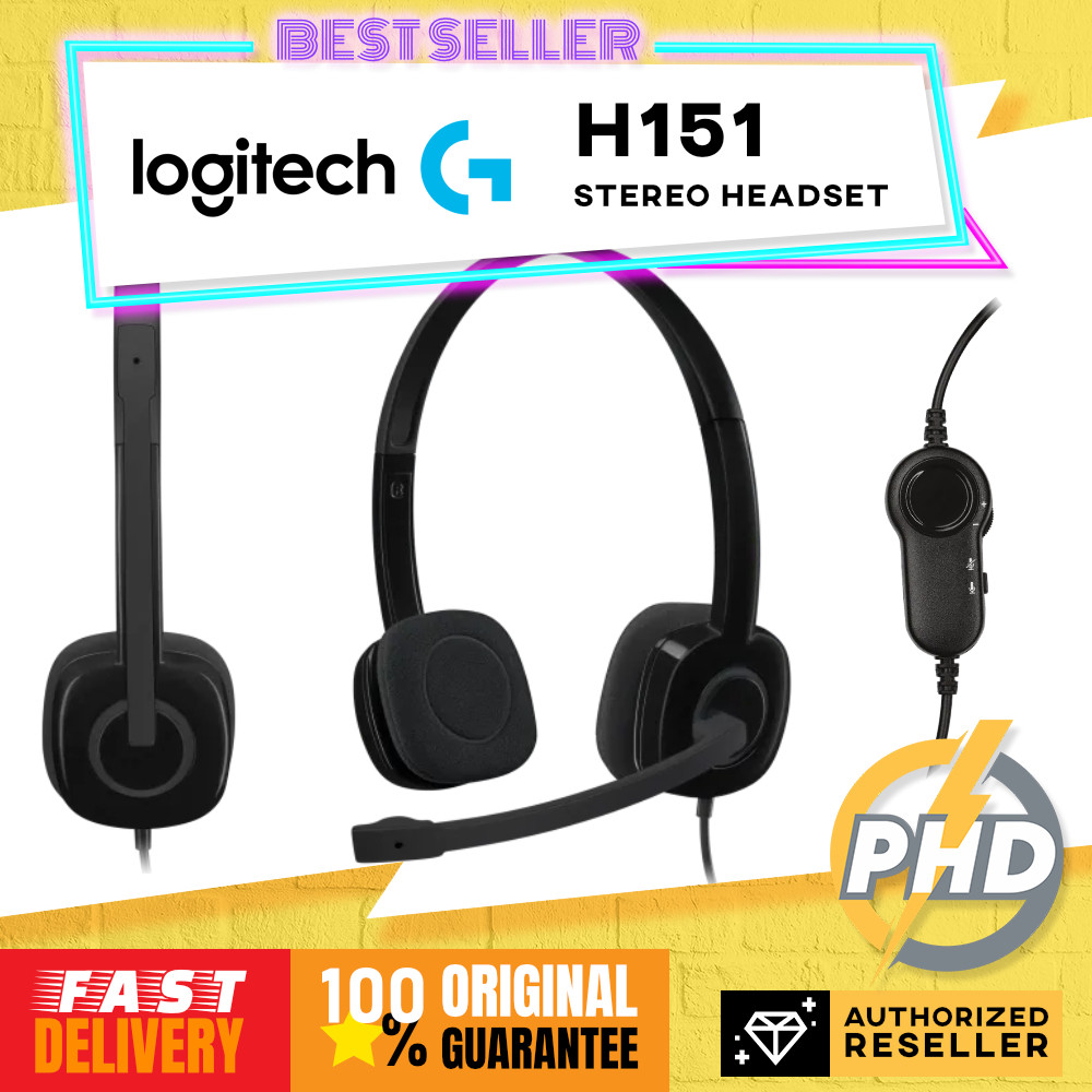Logitech H151 Wired Headset, Stereo Headphones with Rotating Noise ...