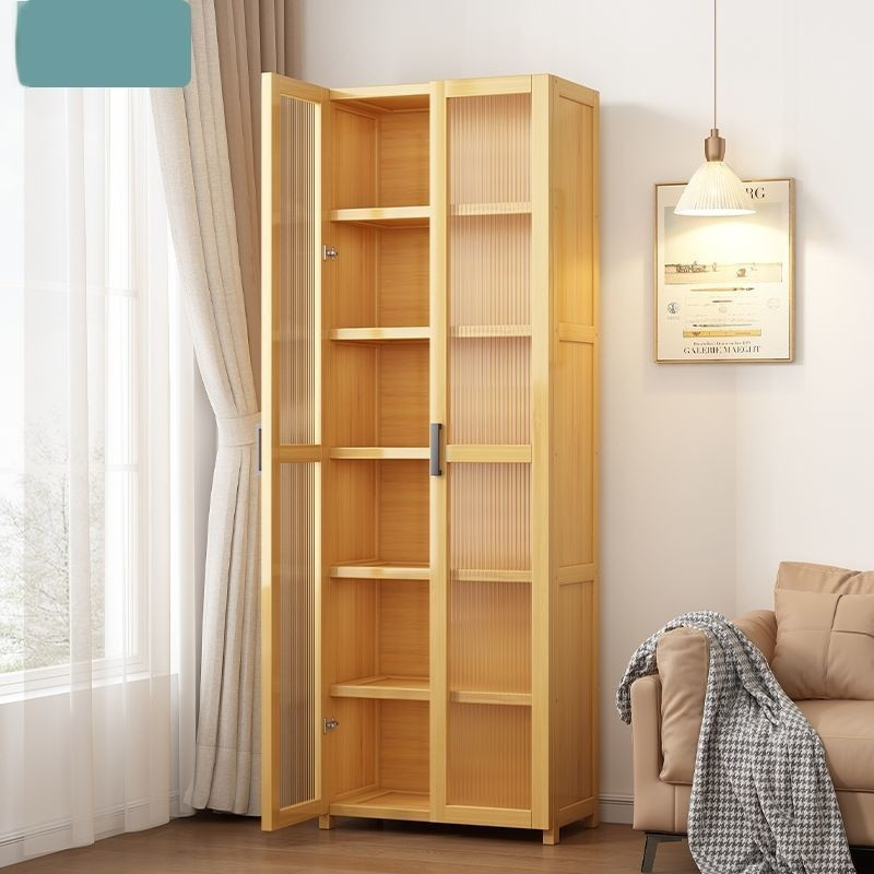 Book Shelf Display Cabinets Sideboard Bookcase Bamboo Floor Shelves ...