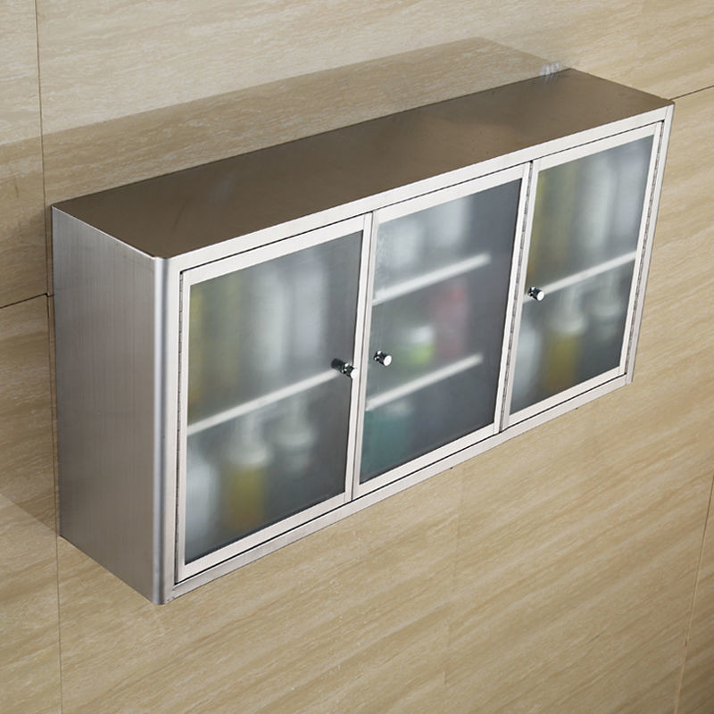 JY-H/304Stainless steel locker Wall-Mounted Bathroom Cabinet Frosted ...