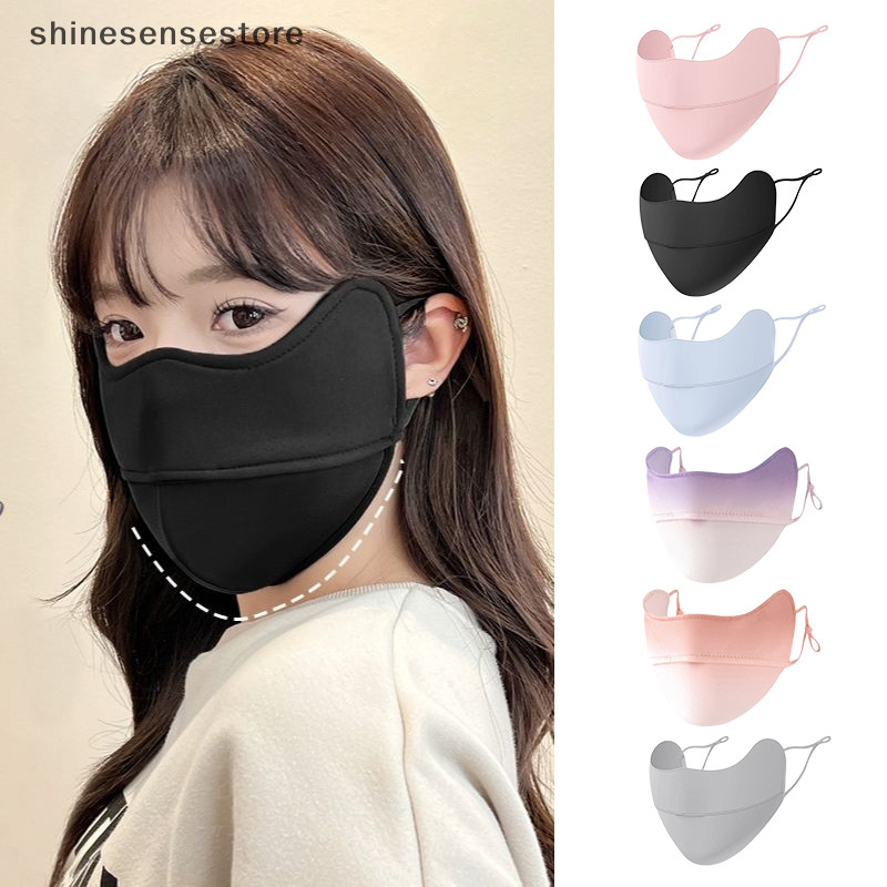 shi Gradient Ice Silk Face Mask Uv Sun Protection Summer Adjustable ...