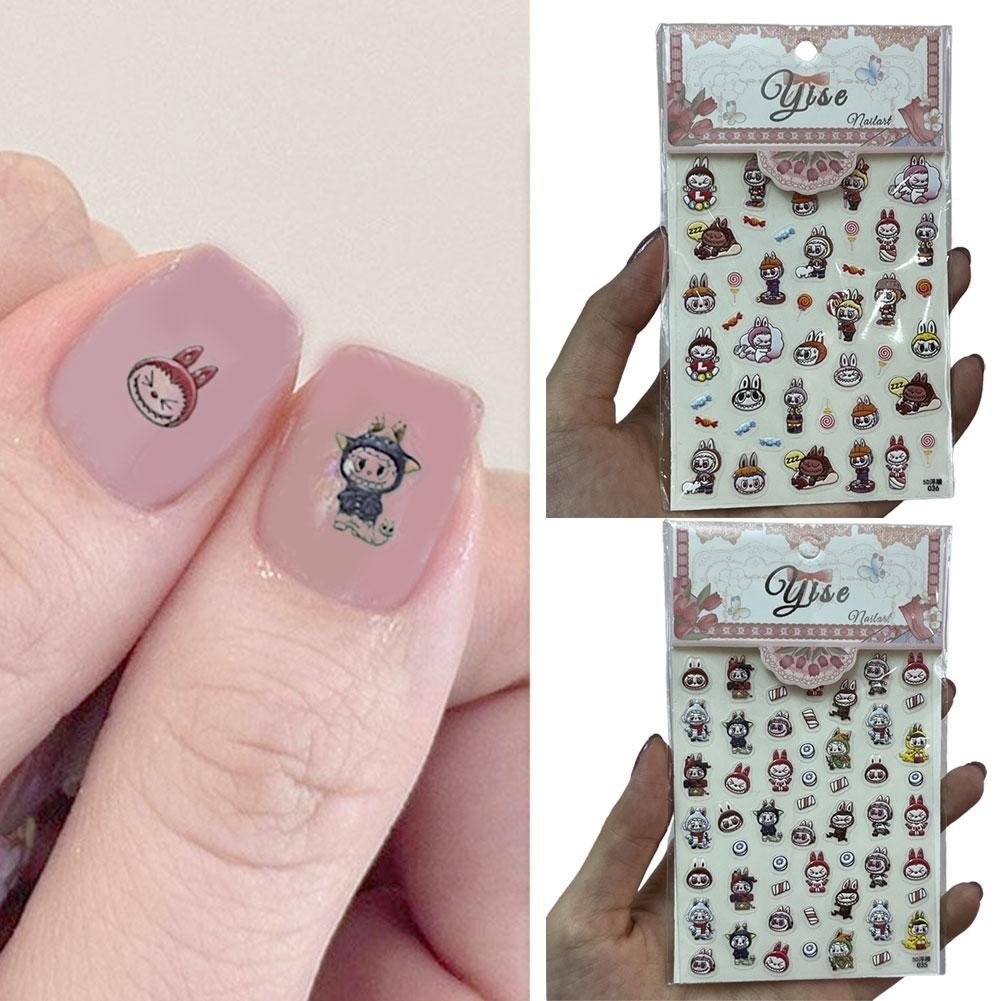 Labubu Stickers Cute Cartoon Nail Stickers Nail Art Stickers