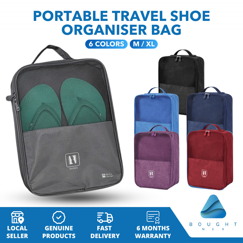 Multi Layer Travel Shoe Bag with Luggage Strap Waterproof Dustproof ...
