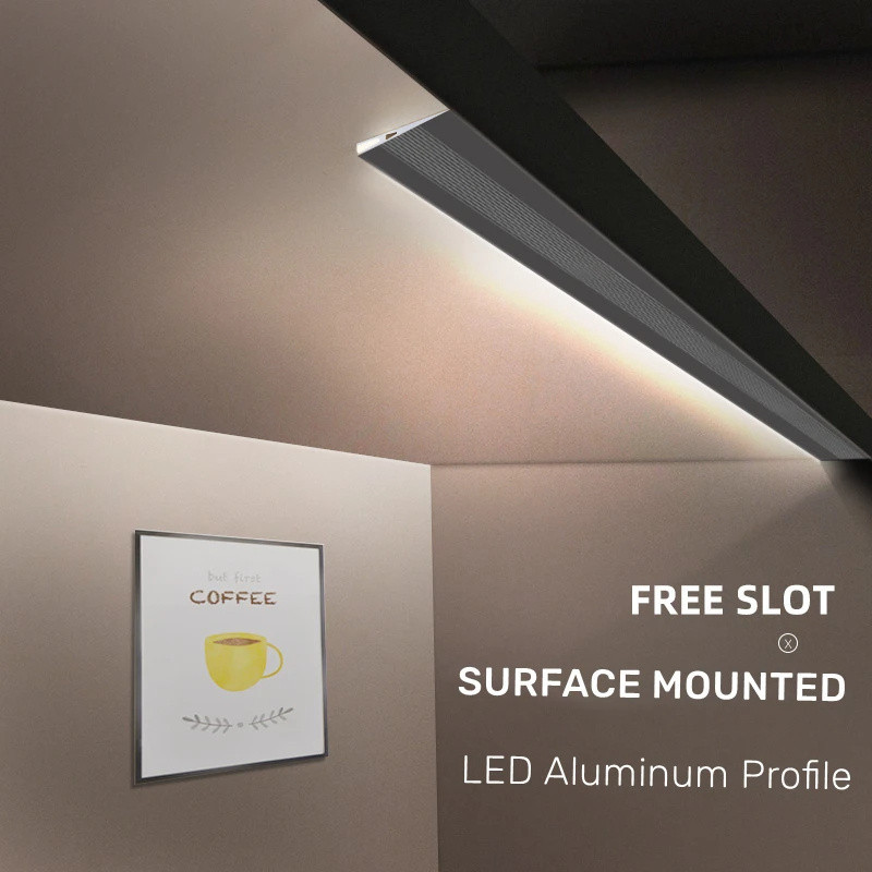 Invisible H7mm LED Oblique Beam Aluminum Profile Surface Mounted Ultra ...