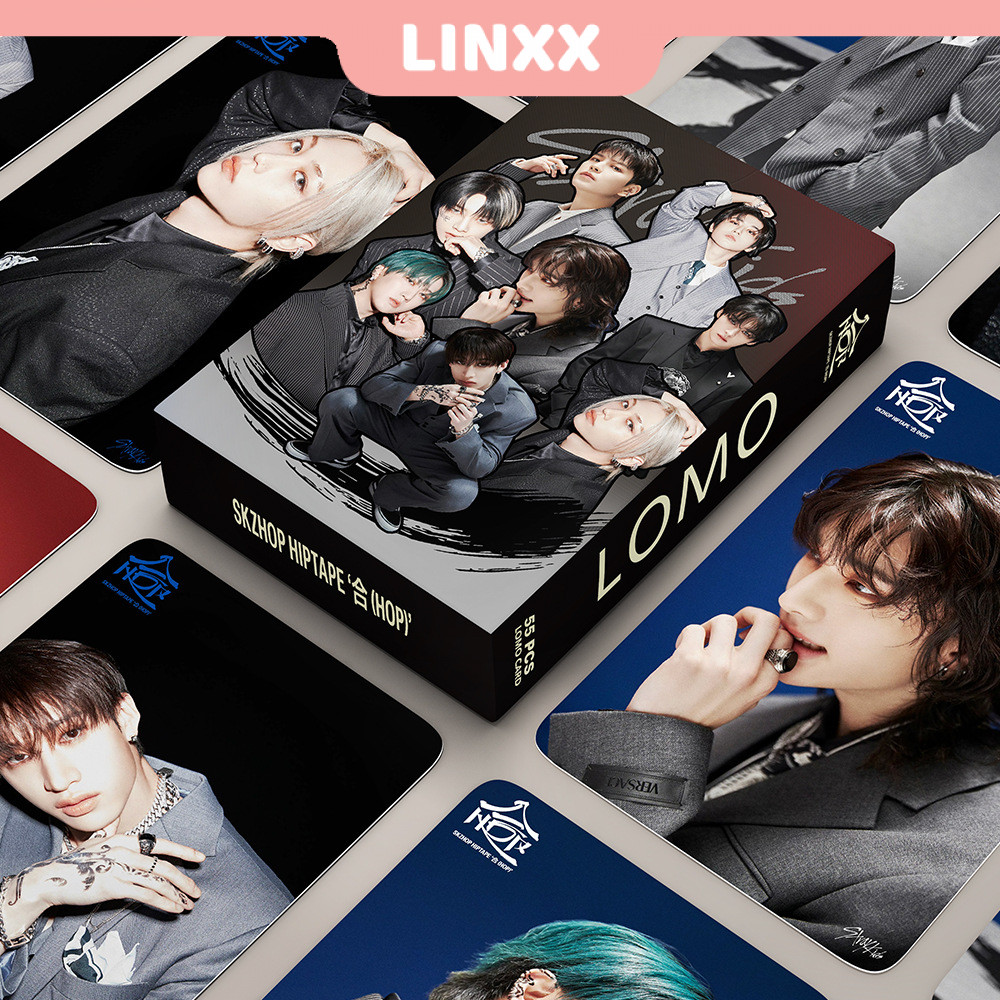 LINXX 55pcs Stray Kids LOMO Cards HOP Album Set K-Pop Fan Collectible ...
