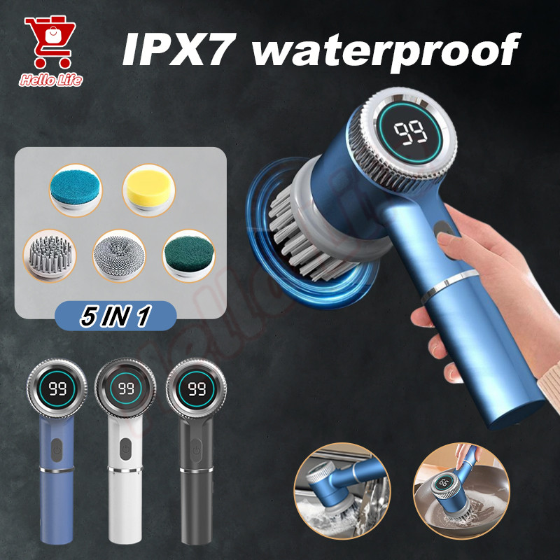 5 in 1 Electric Cleaning Brush Electric Brush Cleaner Pot Floor ...