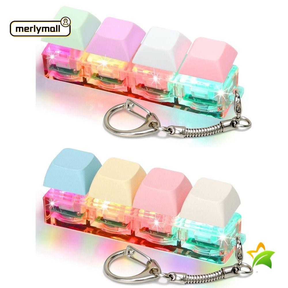MERLYMALL Keyboard Clicker with LED Light, Stress Relief with Keychain ...