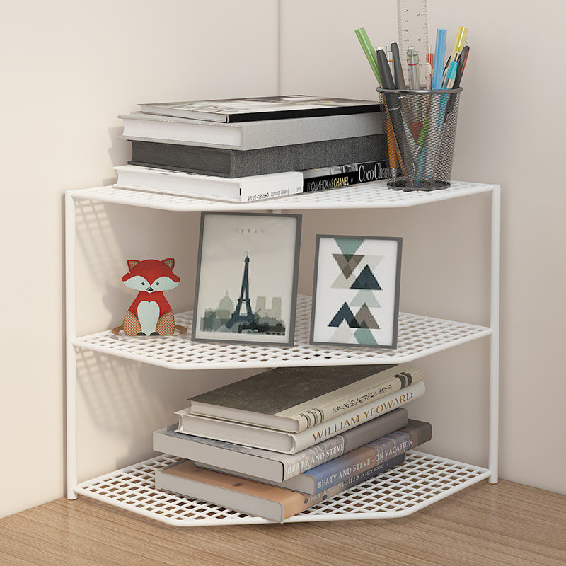 Corner Bookshelf Simple Wall Corner Storage Rack Bay Window Organizer ...