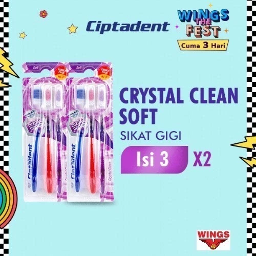 Ciptadent Sikat Gigi Crystal Clean Soft Kotak Isi 3 Pcs x2 - Gambar 2