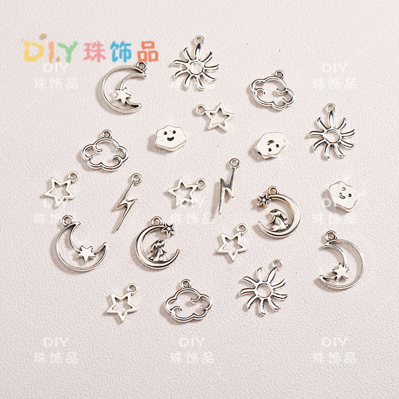 Sun, Sun clouds lightning moon Star pendant Beaded Accessories DIY ...