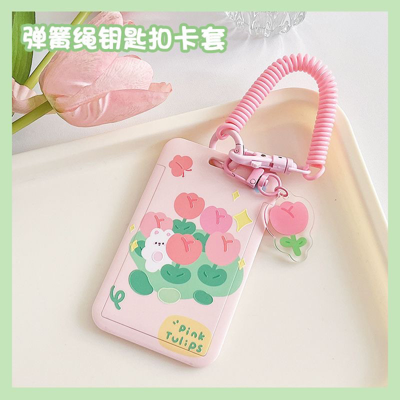 Tulip Card Holder Elastic Strap Student School Badge Bus Meal Card ...