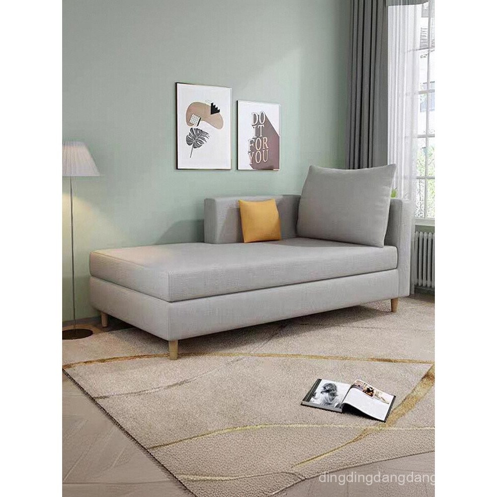 Modern Minimalist Living Room Fabric Sofa Chaise Longue Removable ... - Modern Minimalist Chaise Lounge With Storage And Pouf