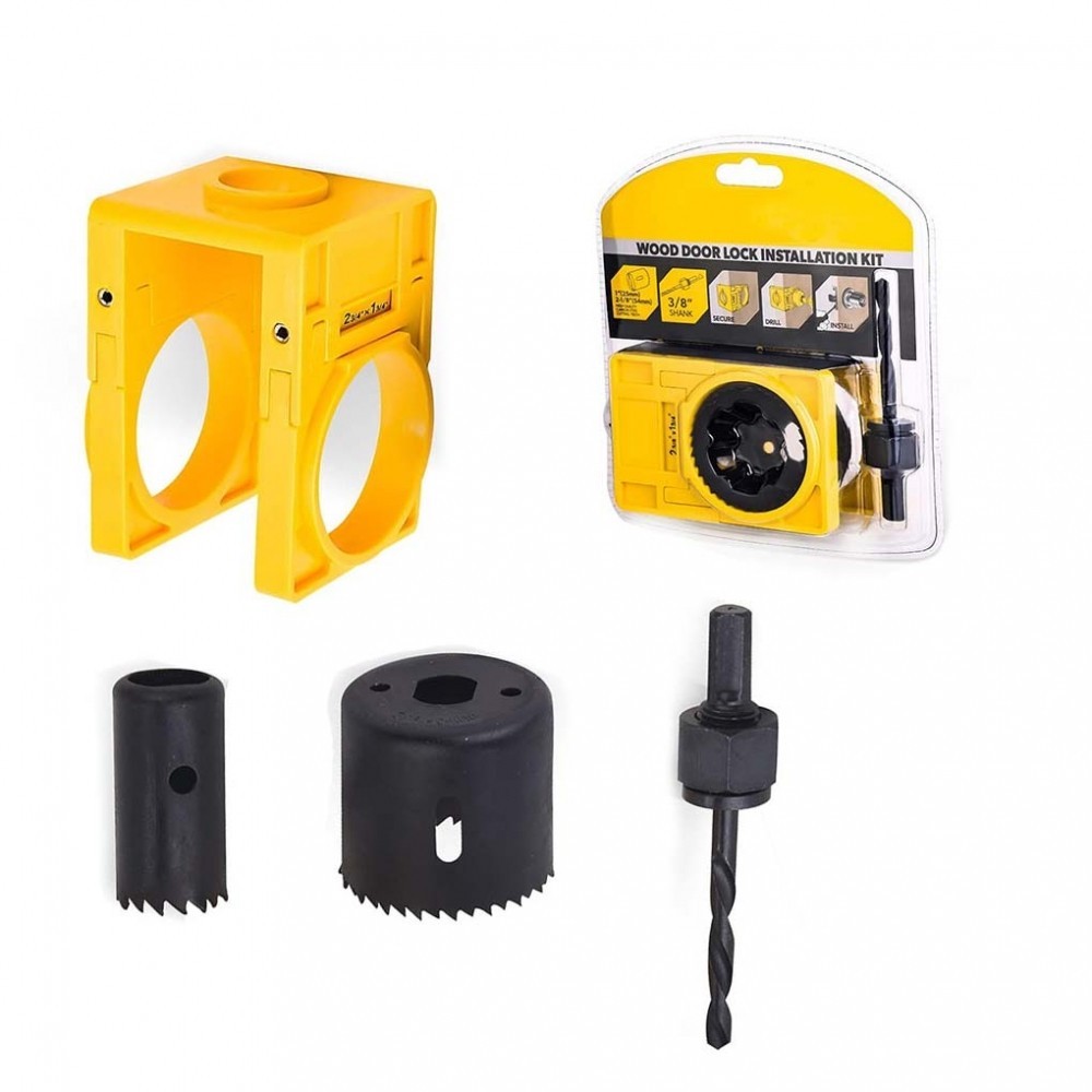 Door Lock Installation Tools Set Featuring Adjustable Plastic Template ...