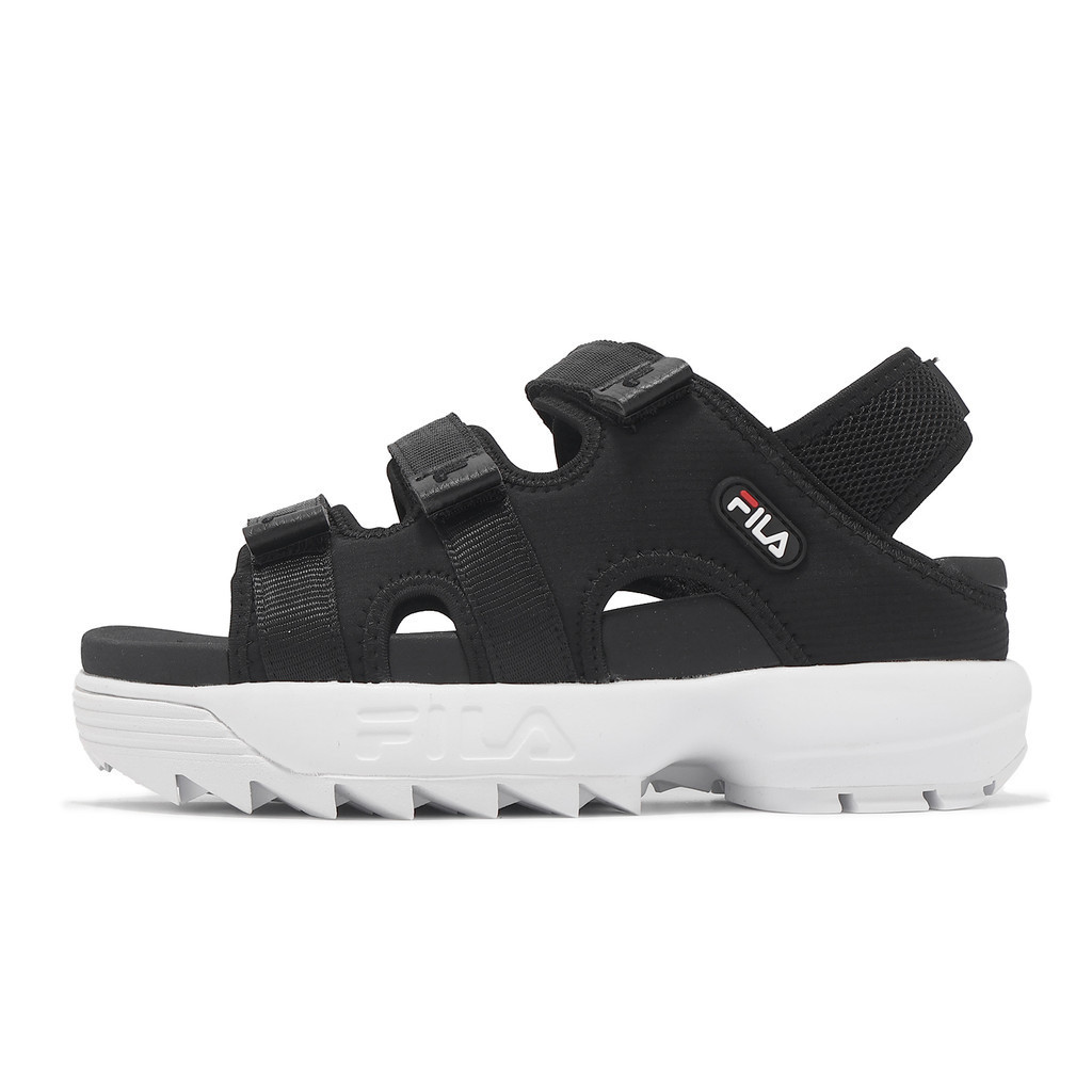 Fila Sandals Disruptor SD Puffy Women s Shoes Black White Thick Soled Heightening Slippers ACS 5S138Y013 Shopee Singapore