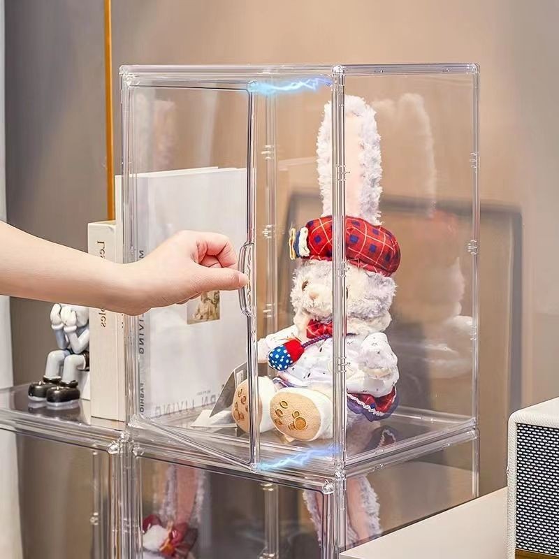 Large Hand-Made Storage Box HD Transparent Display Cabinet Lego Doll ...