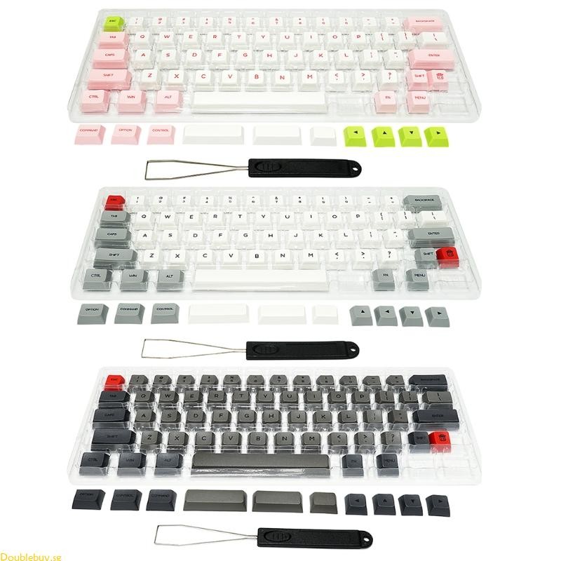 Doublebuy 64 Keys Keyset Double Color PBT Thick Keycap for GK64 ...