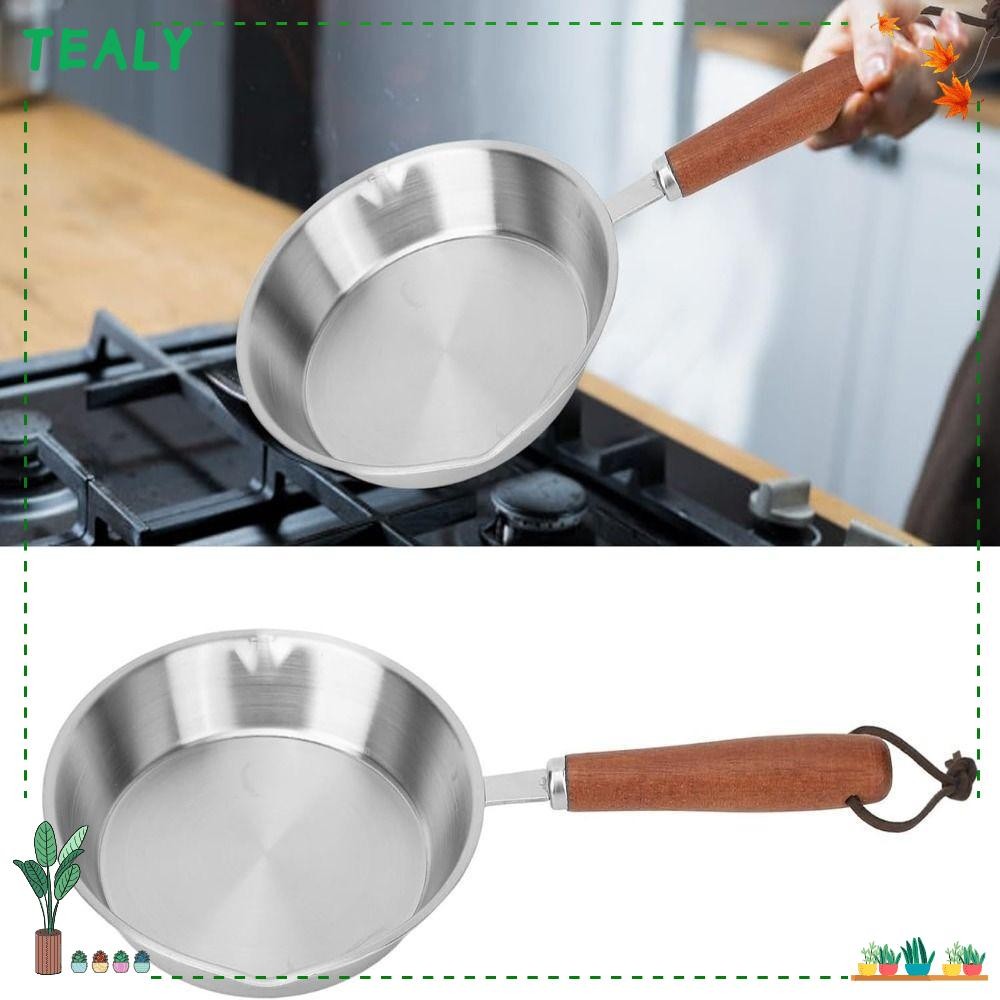 TEALY Frying Pan, 304 Stainless Steel Non Stick Open Skillet, Durable ...