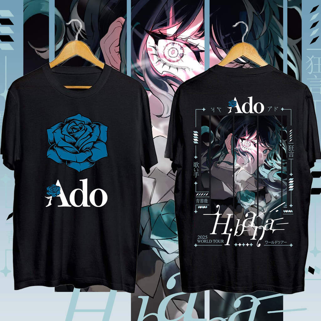 2025 Tshirt NEW ADO Hibana World Tour 2025 T-Shirt Black And White