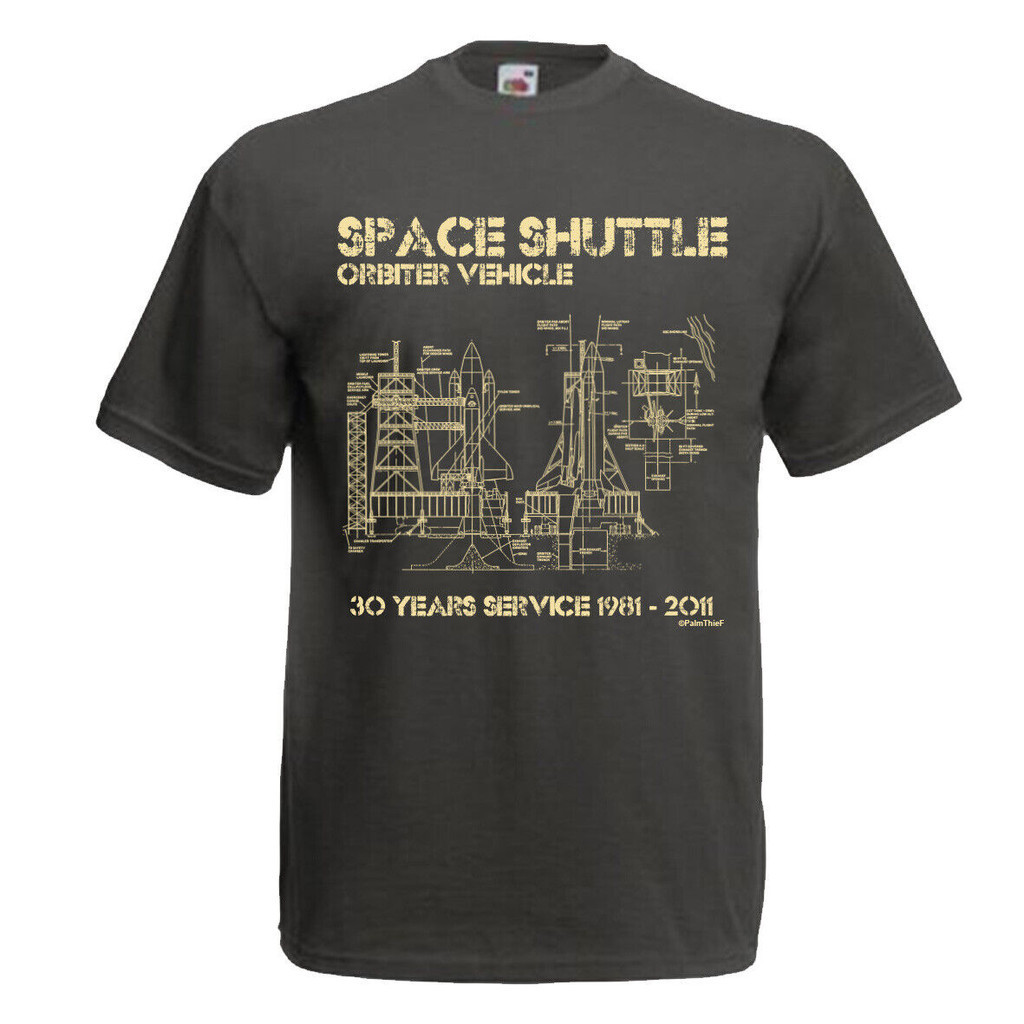 Space Shuttle Orbiter Vehicle T-shirt Space Aircraft Blueprints 