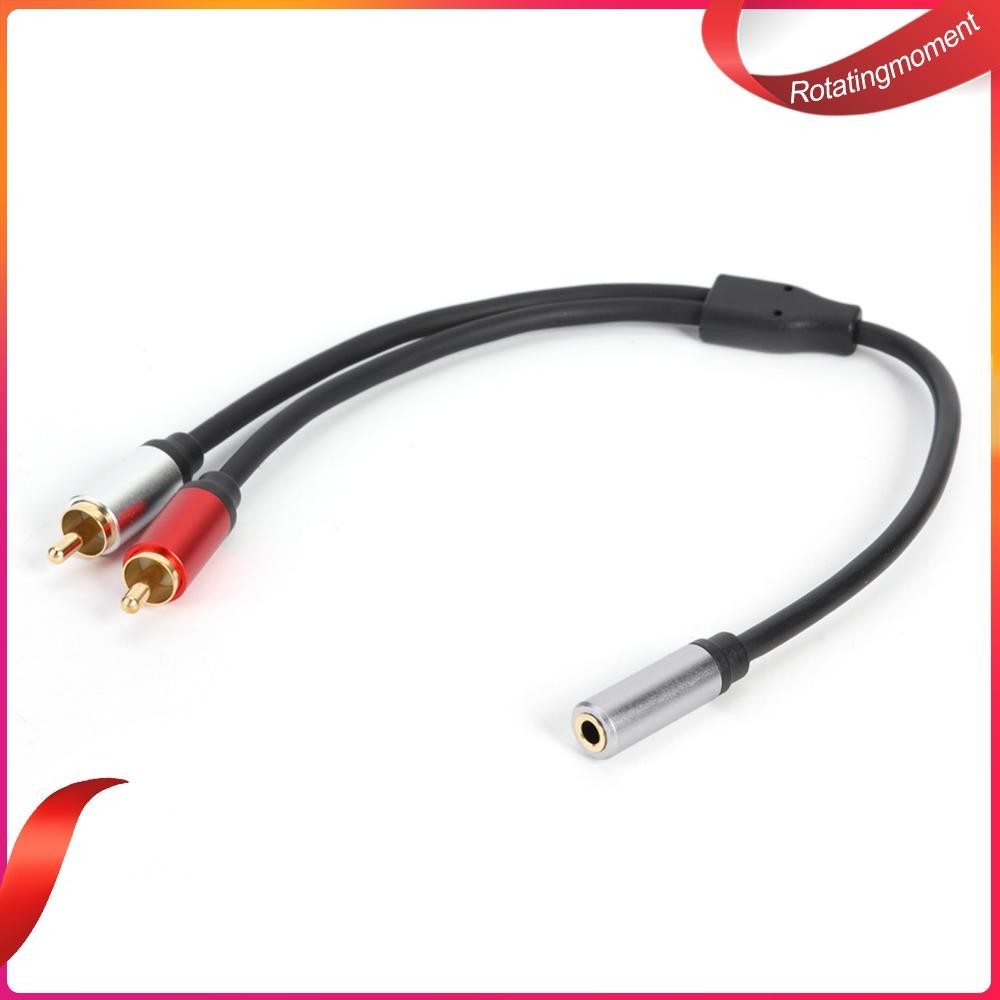 RotatingMoment 3.5mm Female Jack To 2 RCA Male Audio Cable Adapter Wire ...