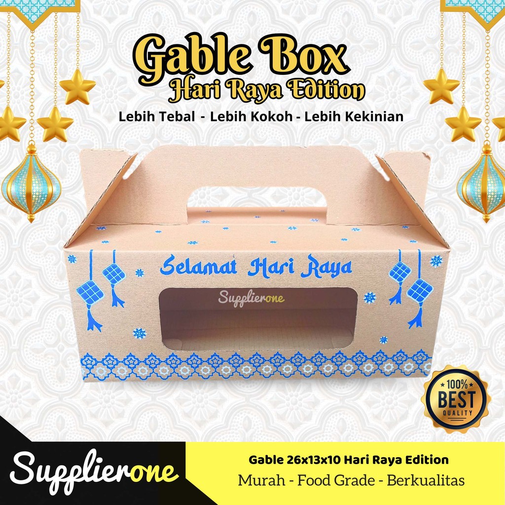 Gable Box 26X13X10 Hari Raya Edition / Souvenir Box / Kraft Gable Box ...