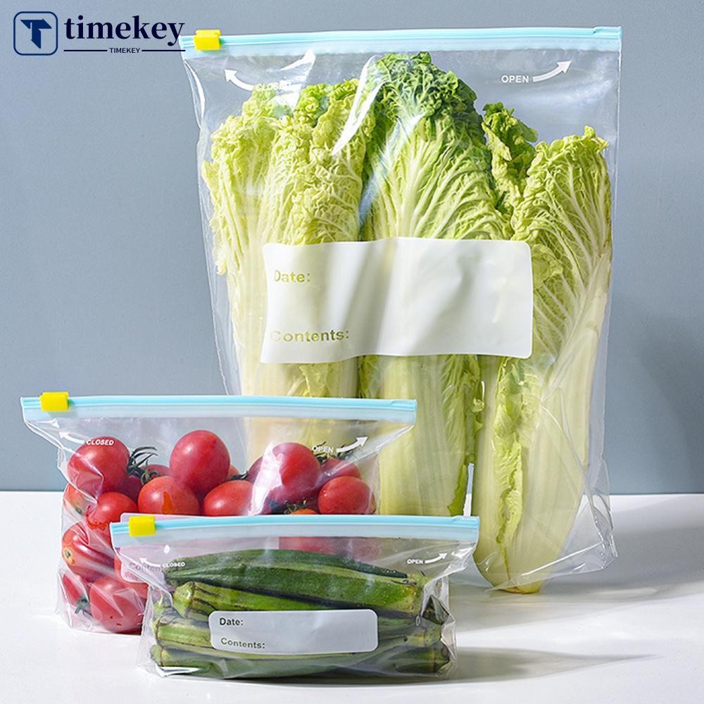 TIMEKEY 10pcs Reusable Zip Lock Bag Food Fresh Keeping Microwaveable ...