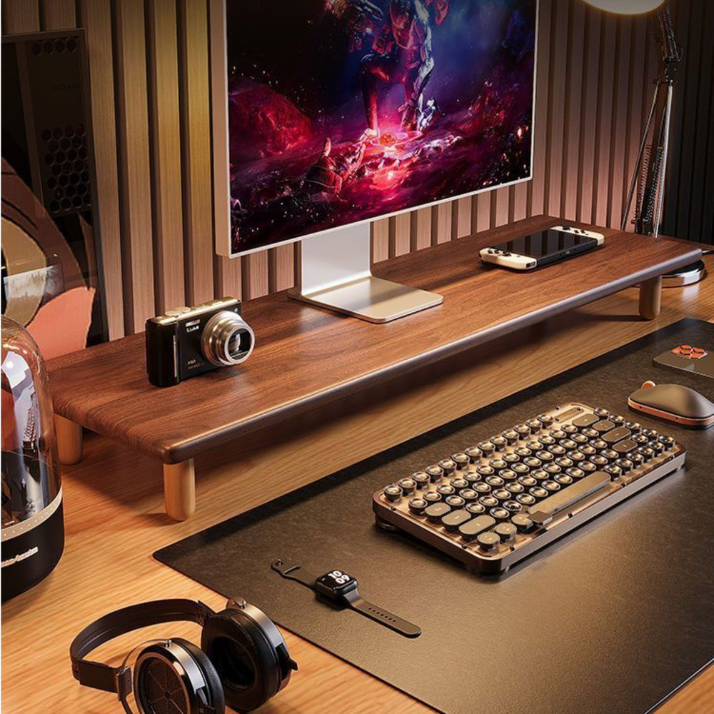 Solid Wood Monitor Stand Monitor Rack Laptop Stand Desktop Monitor ...
