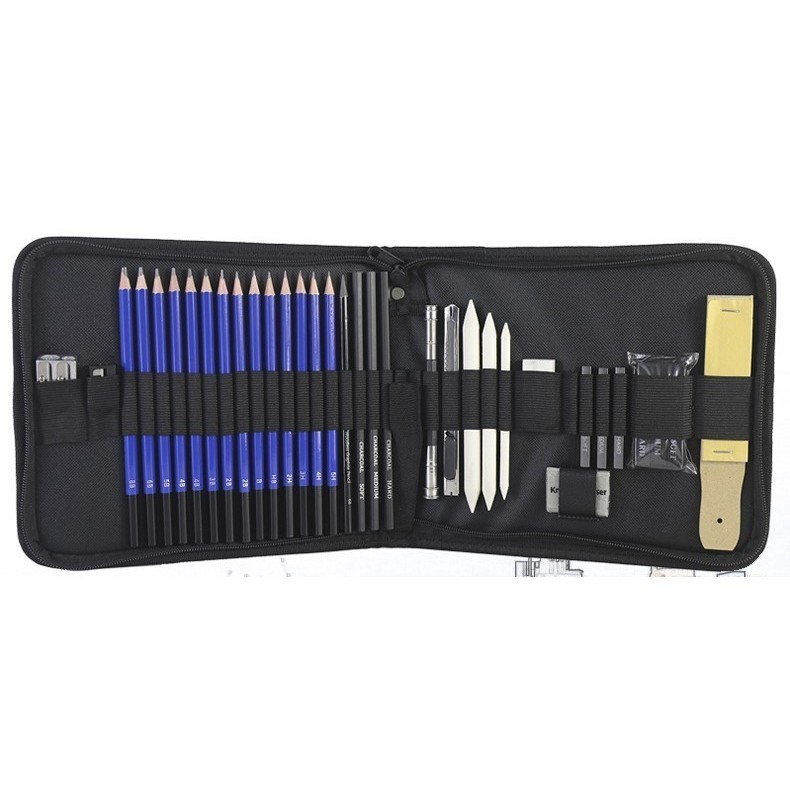 32pcs Professional Drawing Pencil Set Stationery Sketch Kit Charcoal ...