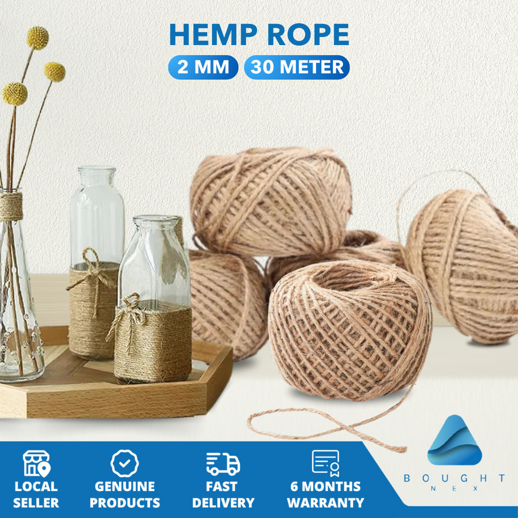 Hemp Rope Twine String 2mm x 30m Natural Eco-Friendly Strong Cord for ...