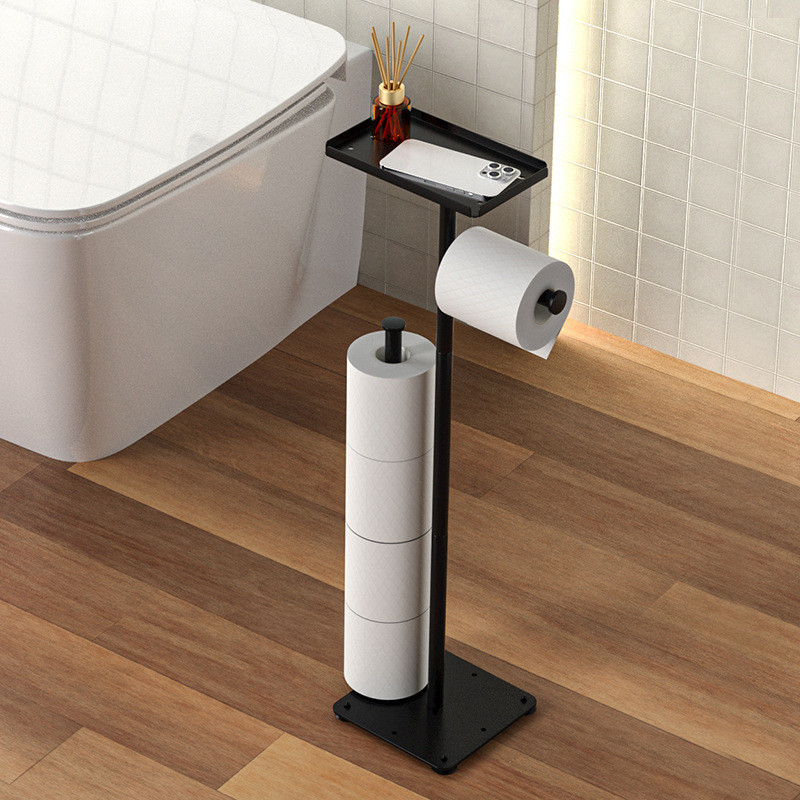 Floor Standing Toilet Paper Holder, Bathroom Storage Organizer, No ...