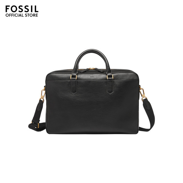 Fossil Men s Asher Laptop Bags MBG9614001 Black Leather Shopee Singapore