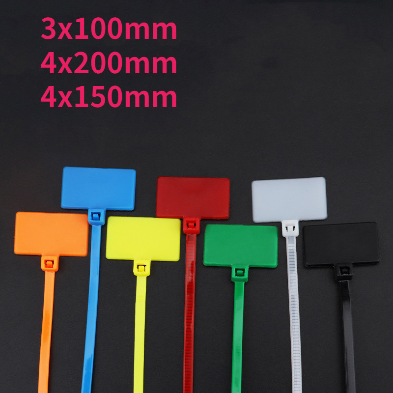 Easy Mark 3x100mm 4x200mm 4x150mm Nylon Cable Ties Tag Labels Plastic ...