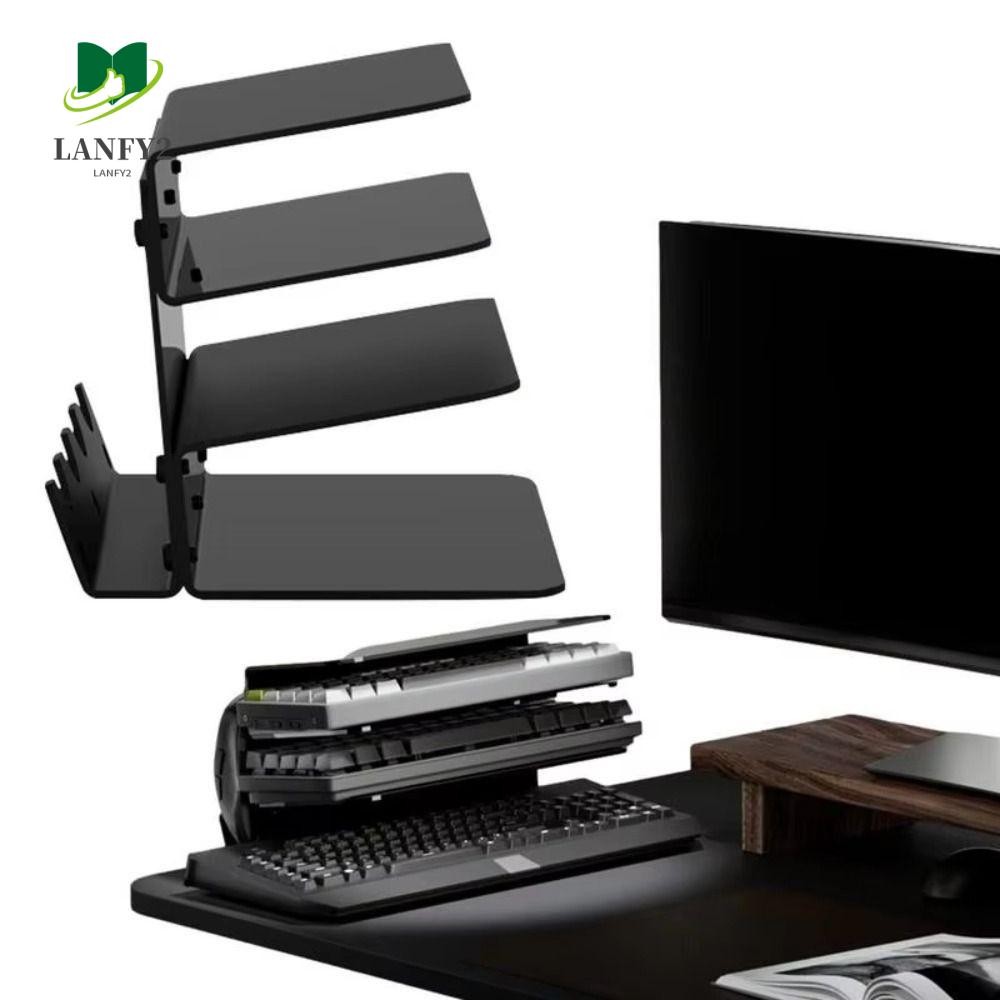 ALANFY Keyboard Plate Display Stand, 3 Tiers Clear Game Mouse Storage ...