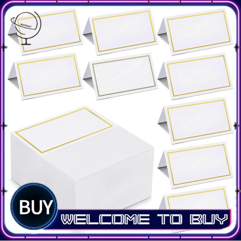 150Pcs Place Cards with Foil Border Table Tent Cards Texture Seating ...