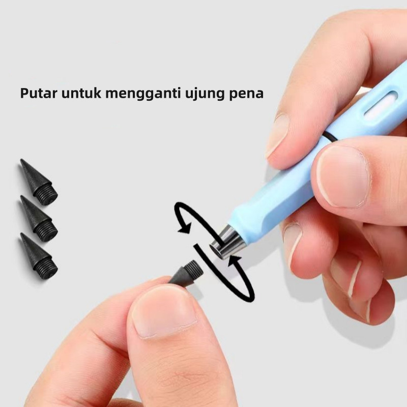 FIVEVOO Pencil Eternal Premium Pensil Tanpa Rautan Pensil Tanpa Lsi Unlimited Pensil Ajaib - Gambar 4