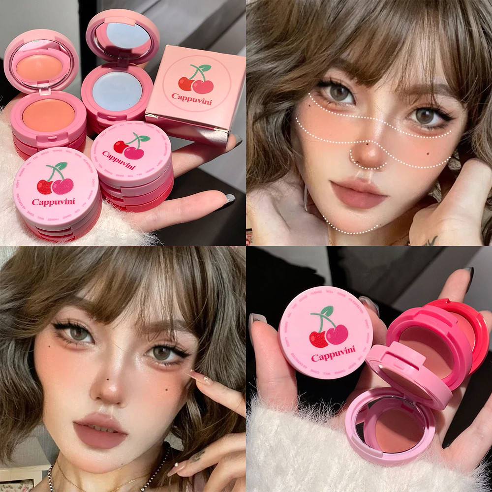 Three Layers of Cherry Blush Mud Mousse Smooth Blush Palette Rose Red ...