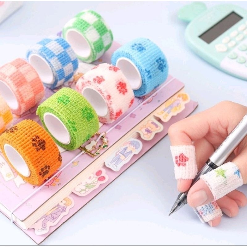 1PCS Finger Tape Motif Lucu Plester Perban Isolasi Pelindung Jari Pelajar Perlengkapan Sekolah Writing Olahraga Protective Sport A263 - Gambar 4