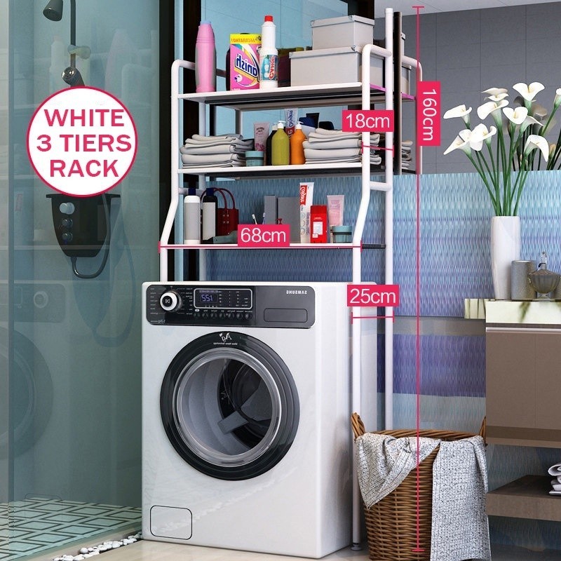 RUNZEU Washing Machine Rack Toilet Rack Storage Shelf | Shopee Singapore