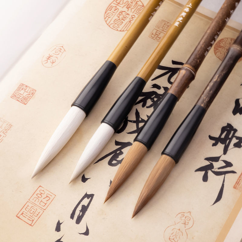 上海周虎臣毛笔纯狼毫中楷大楷兼毫中号高档书法套装,, Shanghai Zhou