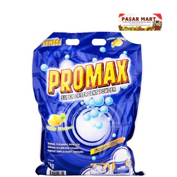 Promax Super Detergent Powder Lemon Fresh 1kg | Shopee Singapore