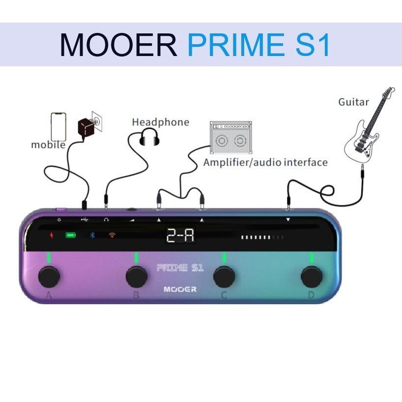 Mooer Prime S1 + GWF4 ワイヤレス フットスイッチ mooer prime s1