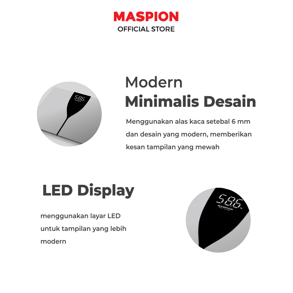 Maspion Body Scale Timbangan Badan Digital MBS-1080 DM - Gambar 2